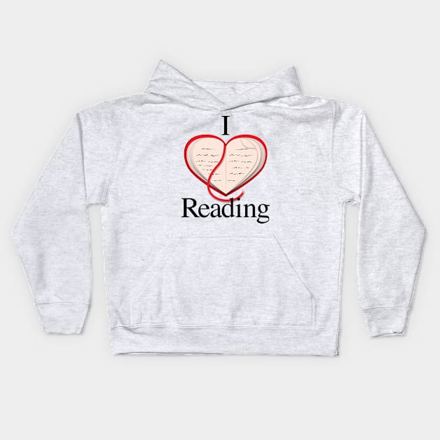 I Love Reading Kids Hoodie by Buffyandrews